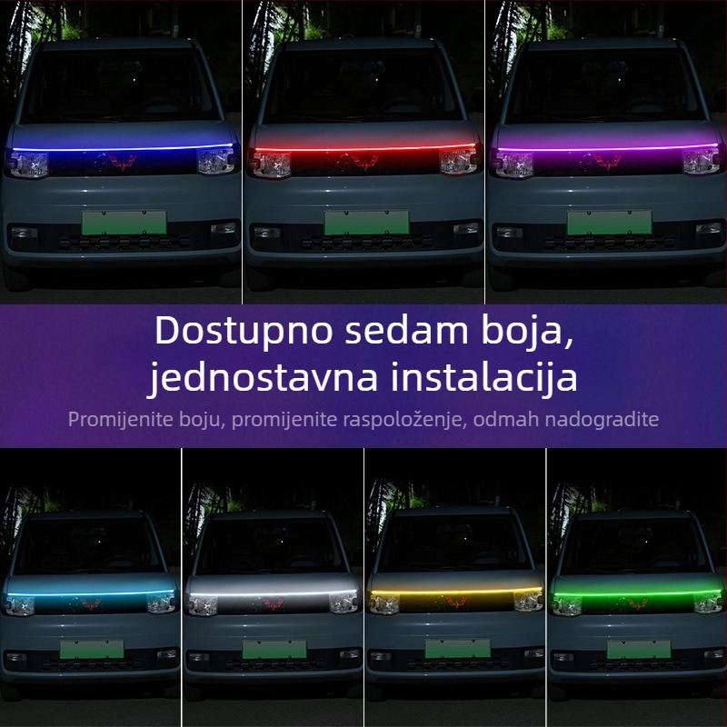 LED vodilna svjetlosna traka za prostor ispod motornog poklopca – silikon + LED, 9-15V, 0.3A
