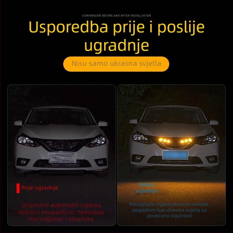 Univerzalno svjetlo za grilu automobila s Bluetooth kontrolom preko aplikacije, višebojno dnevno svjetlo za off-road SUV i pickup