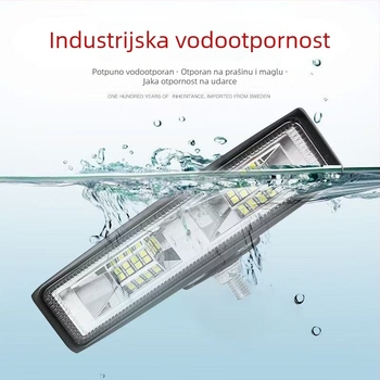 Automobilska LED traka svjetla za retrovizor, dnevno svjetlo, svjetlo za maglu i prednji branik/grill – aluminij, 18W, 12-80V, model 001, univerzalna kompatibilnost