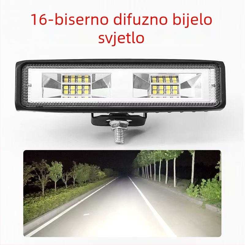 Automobilska LED traka svjetla za retrovizor, dnevno svjetlo, svjetlo za maglu i prednji branik/grill – aluminij, 18W, 12-80V, model 001, univerzalna kompatibilnost