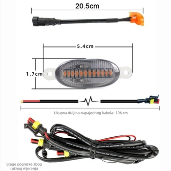 LED svjetlo za maglu za univerzalnu rešetku automobila – ABS+LED, 12V, 1W, 480 lm