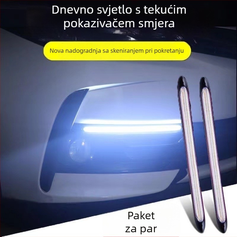 LED dnevna svjetla za automobil s trobojnom tekućom svjetlošću i signalom skretanja