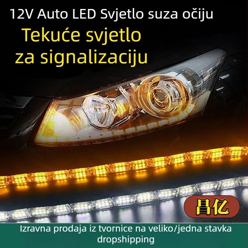 12V auto LED dnevna svjetla, vodootporna, 150 lm, 8W, univerzalna, dvobojni signal za skretanje