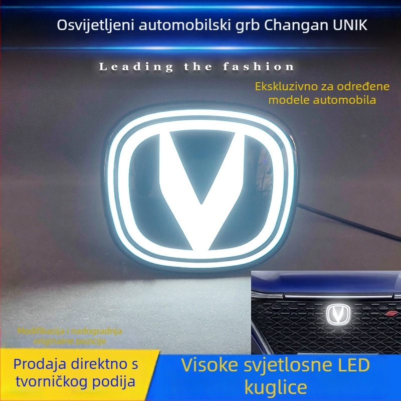 LED svjetlo loga automobila za Changan CS75Pplus/CS85/UNIK – kućište ABS i PC, 12V, 5–10W, 50000 lm, vijek trajanja 60000 h, dišući LED logo