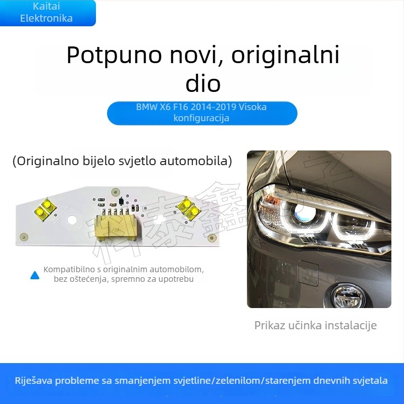 BMW X6 F16 visoke opreme LED modul dnevnih svjetala, aluminijska legura, 3,6 A, vijek trajanja 3000 h, kompatibilan s BMW X5