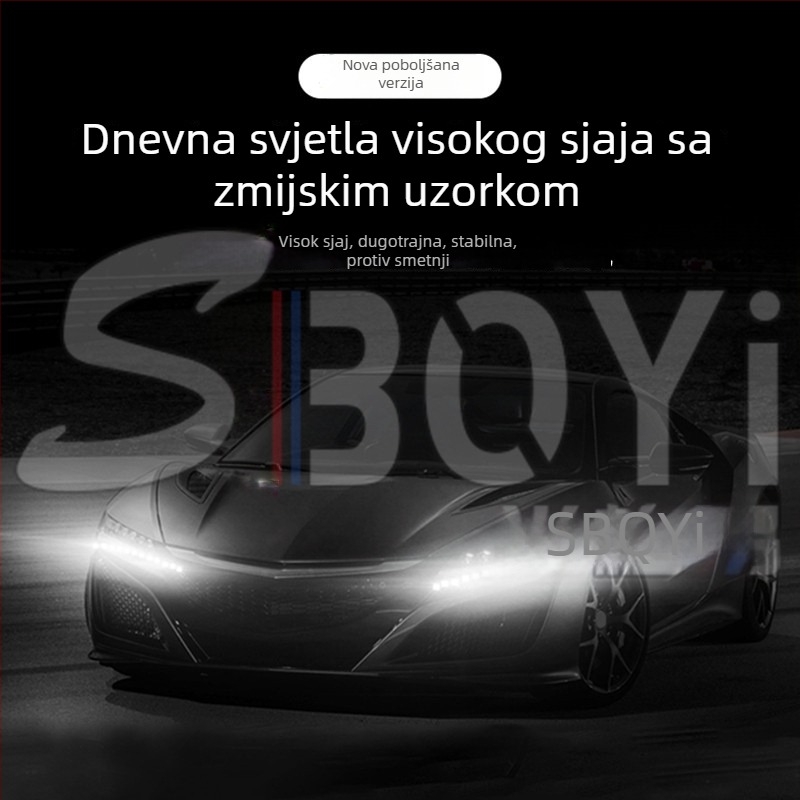 Savijljiva LED traka dnevnih svjetala za automobile, u obliku zmije