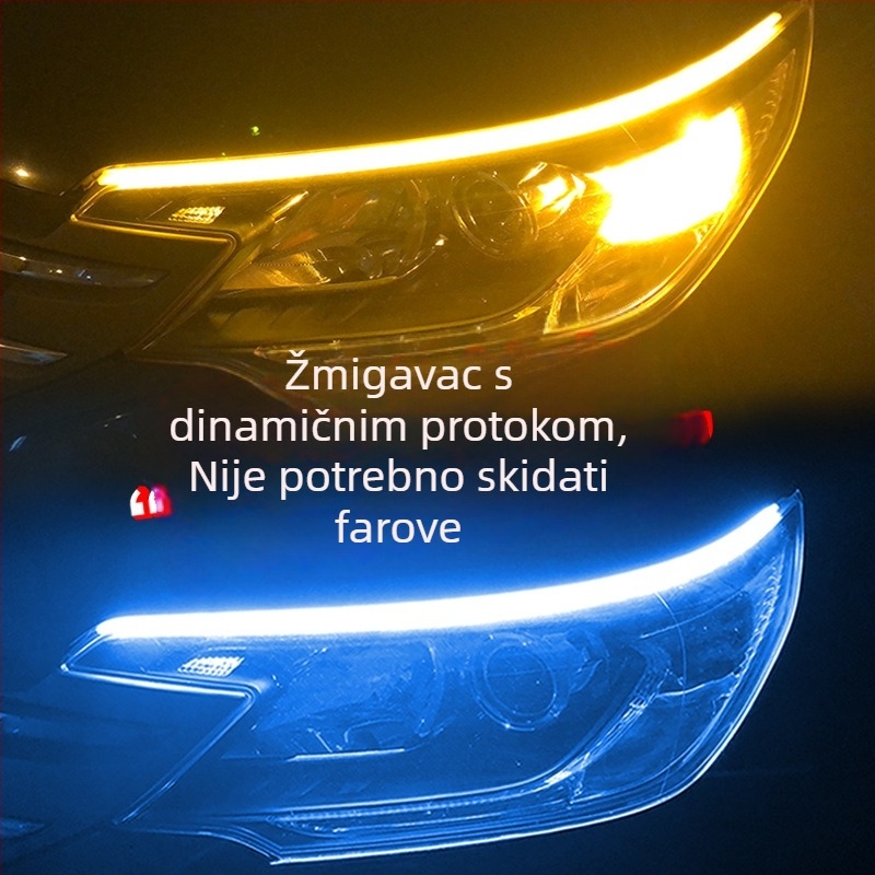Automobilsko LED dnevno svjetlo, vanjska ultra-tanka LED vodilica svjetla, dvobojni LED indikator za skretanje i vožnju