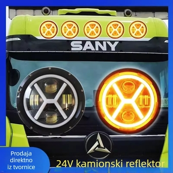 LED X-Type reflektor s anđelinim okom za DRL, visok/niži snop, svjetlo sirene — 60W, 12–24V, IP67, 5000lm