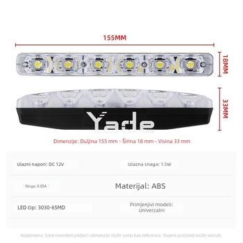 Harpunskog oblika 6‑LED dnevna svjetla za auto, vodootporna DRL, dekorativno osvjetljenje rešetke