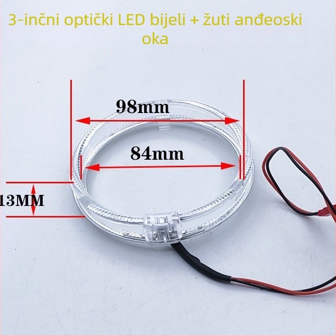 LED anđeoske oči s vodičem svjetla, leća 2,5 inča, 3.0, dekorativno dnevno svjetlo