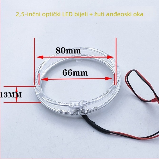 LED anđeoske oči s vodičem svjetla, leća 2,5 inča, 3.0, dekorativno dnevno svjetlo