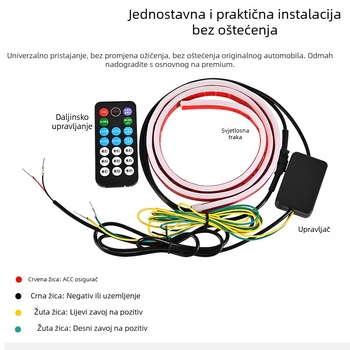 LED dnevna svjetla za haubu automobila – ultrasjajna svjetlosna traka s više načina rada i pokazivačem smjera