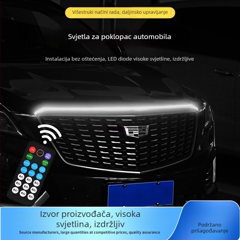 LED dnevna svjetla za haubu automobila – ultrasjajna svjetlosna traka s više načina rada i pokazivačem smjera