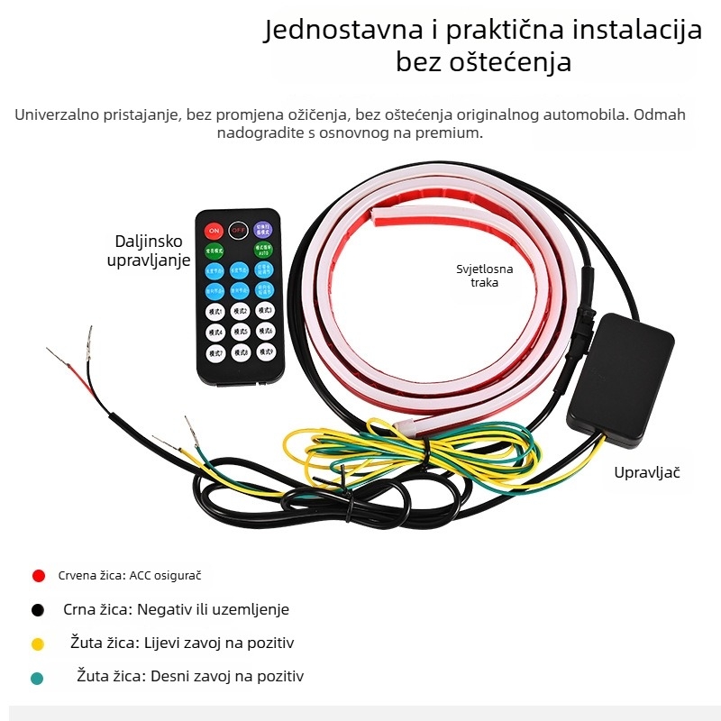 LED dnevna svjetla za haubu automobila – ultrasjajna svjetlosna traka s više načina rada i pokazivačem smjera