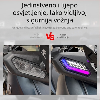 Skupina pokazivača smjera s dnevnim svjetlom za Yamaha XMAX250/300, LED, 12V, ABS+LED, Model HPMP-D031