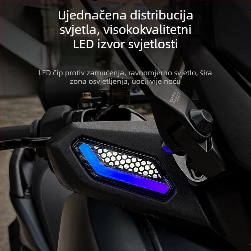 Skupina pokazivača smjera s dnevnim svjetlom za Yamaha XMAX250/300, LED, 12V, ABS+LED, Model HPMP-D031