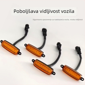 18-LED svjetlo za prednju rešetku automobila, tamna crna završnica, off-road LED pomoćno svjetlo za maglu sa žutim indikatorom