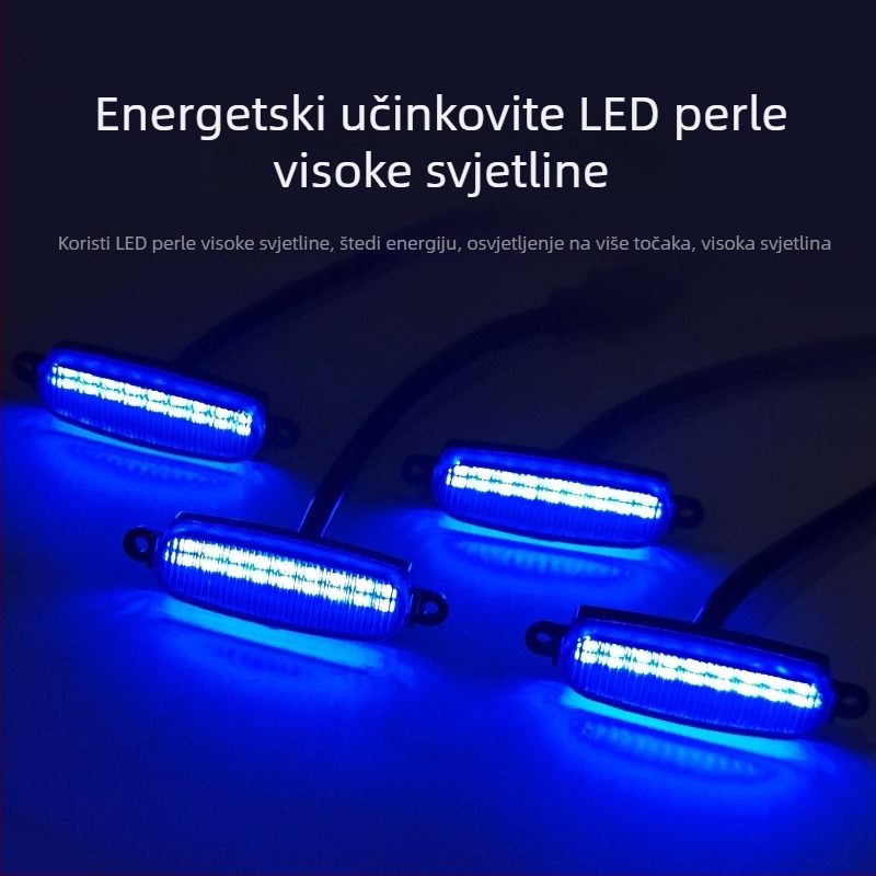 18-LED svjetlo za prednju rešetku automobila, tamna crna završnica, off-road LED pomoćno svjetlo za maglu sa žutim indikatorom