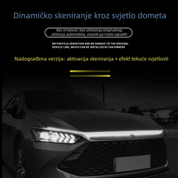 LED dekorativna lampica za poklop automobila sa silikonskim dvobojnim omotačem, dnevno svjetlo i sekvencijski pokazivač smjera