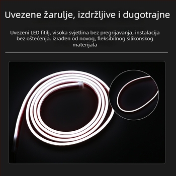 LED dekorativna lampica za poklop automobila sa silikonskim dvobojnim omotačem, dnevno svjetlo i sekvencijski pokazivač smjera