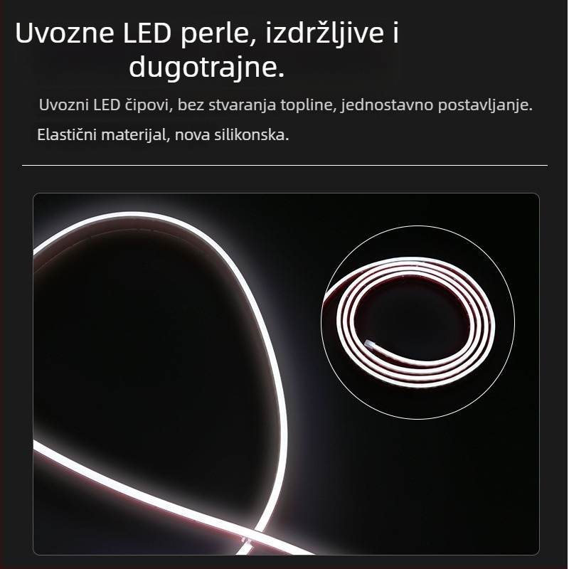 LED svjetla za poklop automobila od silikona – dnevna svjetla, dekorativno svjetlo rešetke