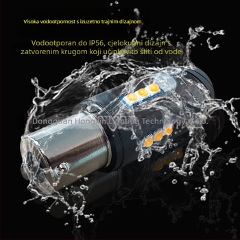 LED automobilni pokazivač smjera 1156 (T20/7440) s dekodiranjem i zaštitom od treperenja, kućište od avionskog aluminija, 10-30V, 1.5-2A, 24W, 2000 lm, IP68