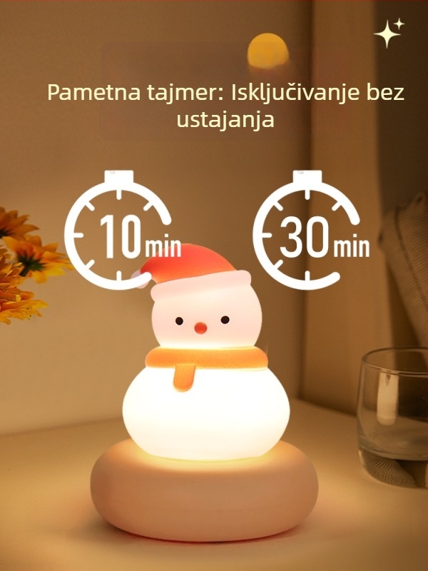 Glasovno aktivno noćno svjetlo za spavaću sobu i hranjenje bebe, svjetlo za zaštitu očiju, karikaturni dizajn lampe, Model 985 (Materijal: svila cvijeta • Zaštita očiju • Crtani dizajn)