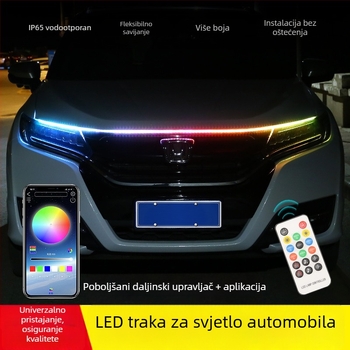 LED svjetlo za haubu automobila s tekućom svjetlosnom trakom u središnjoj rešetki