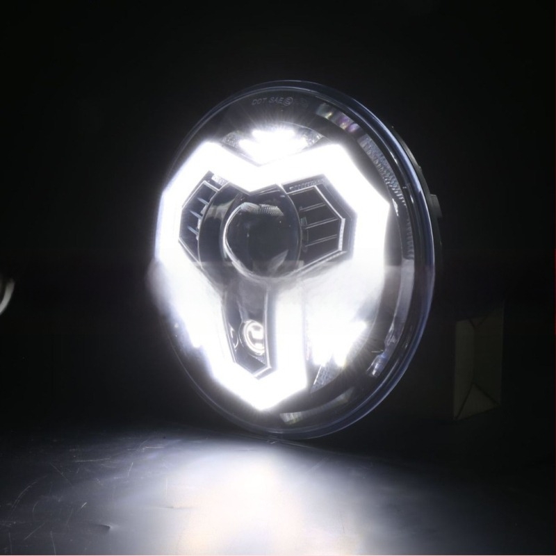 LED prednje svjetlo Wrangler s visokom/niskim snopom, DRL signalom i RGB svjetlosnim prstenom, model OL-2072R, 50W 12V