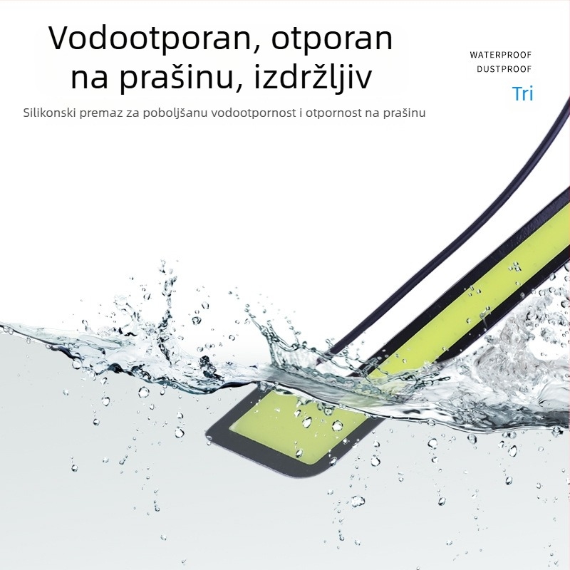 Automobilska LED dnevna svjetla, oblik L, COB, vodootporna, univerzalno dekorativno svjetlo za maglu