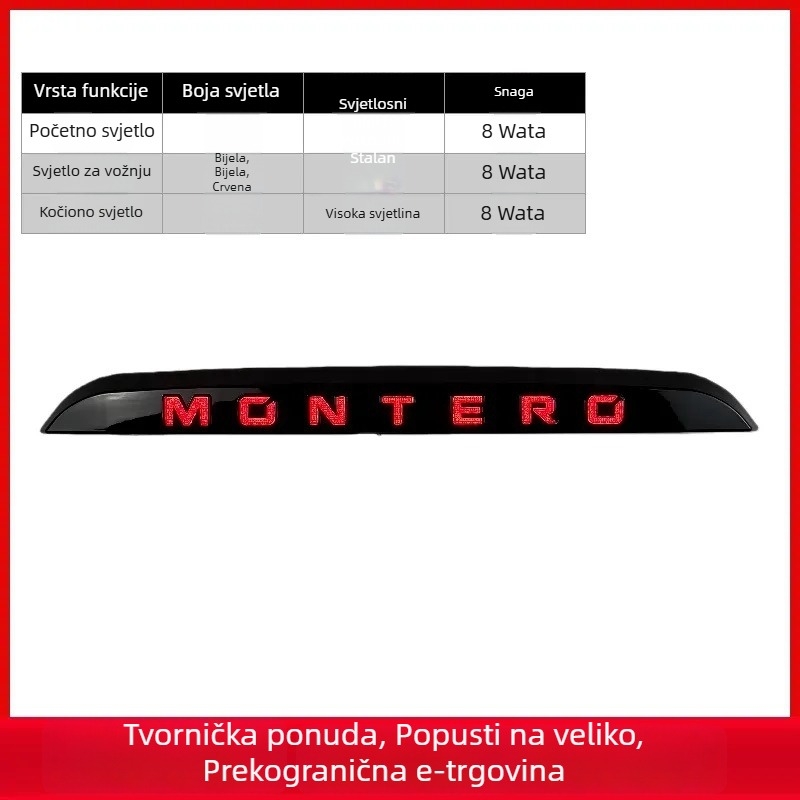 Mitsubishi Pajero/Montero 2009-2015 traka svjetala za maglu, svjetlo za vožnju unazad, stražnja svjetla i pokazivač smjera