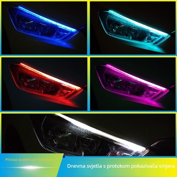 LED ultra-tanka dnevna svjetlosna traka za vozila, univerzalna primjena, 30 cm, efekt tekućeg svjetla i pokazivač smjera