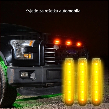 IP67 vodootporne DRL dnevne svjetiljke za srednju rešetku F-150 pickup, jantarne i bijele LED, ultra jasne