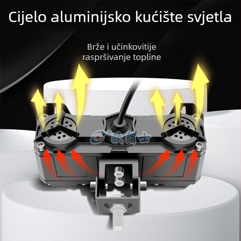 Motociklističko LED prednje svjetlo s dvobojnim LED-om, četiri oka visok/niži snop, vodootporno, 12-80V DC, 30-45W, 3000-4500 lm (model 3570)