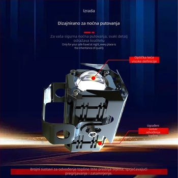 LED spot svjetlo za motocikle i električna vozila, dvostruko lasersko svjetlo, visoka svjetlost, 12–72V, 2000 lm, 12W