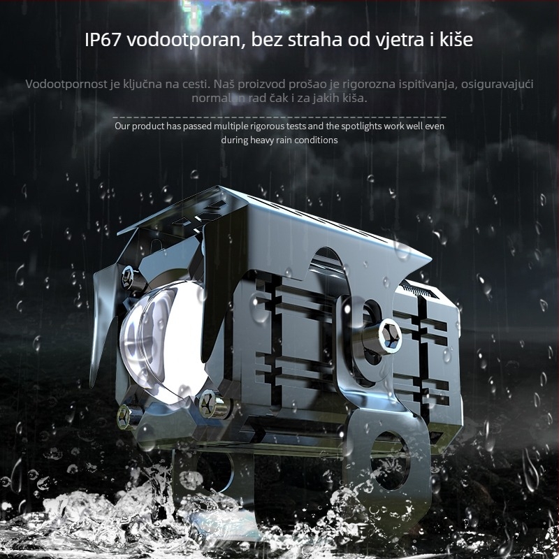 LED spot svjetlo za motocikle i električna vozila, dvostruko lasersko svjetlo, visoka svjetlost, 12–72V, 2000 lm, 12W