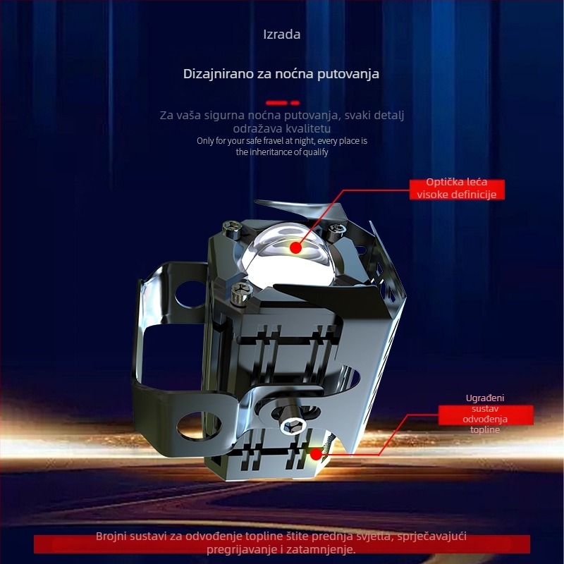 LED spot svjetlo za motocikle i električna vozila, dvostruko lasersko svjetlo, visoka svjetlost, 12–72V, 2000 lm, 12W