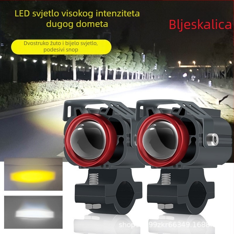 M6 Panda Face LED far motocikla sa lećom, visoka svjetlost, vanjsko pomoćno svjetlo