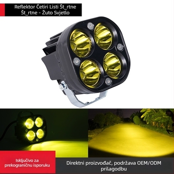 Four-Leaf Clover LED far motociklima i električnim vozilima, 18W, 12-80V, aluminijski substrat