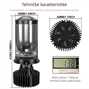 Y9 auto LED glavna svjetla, 55W, 9–36V, 8000 lm, IP67, kućište od aluminijske legure