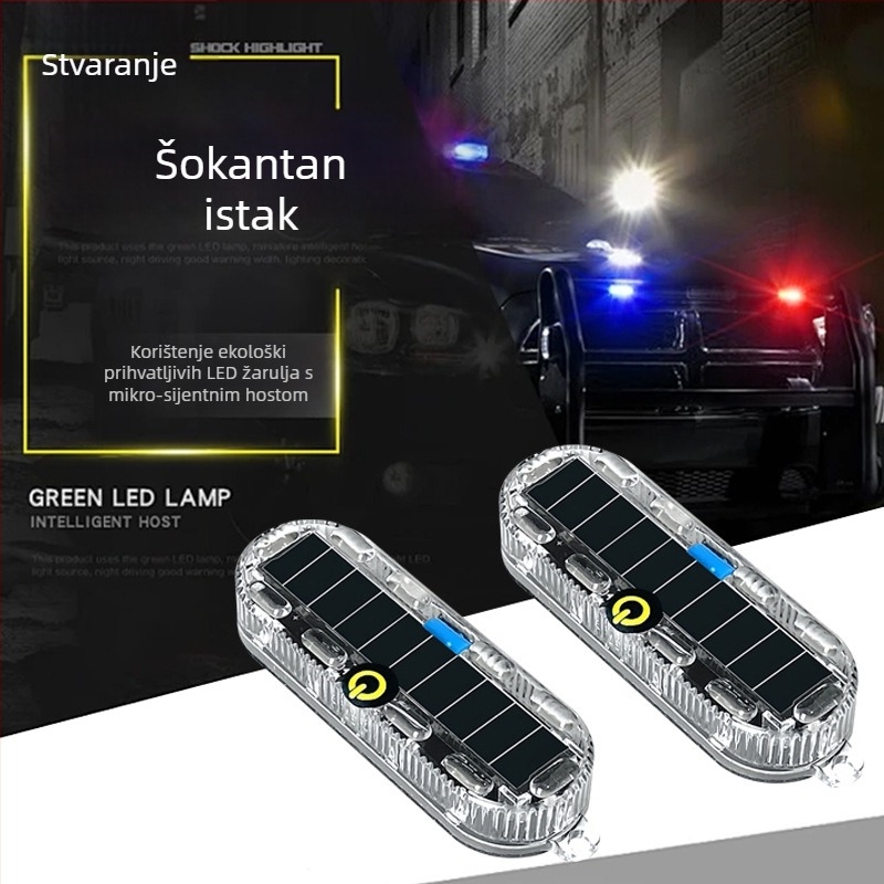 Solarna LED migajuća zadnja svjetiljka za motocikle i električna vozila, ovalni kućište, 5W, vijek trajanja 20.000 sati, materijal Solar+PC