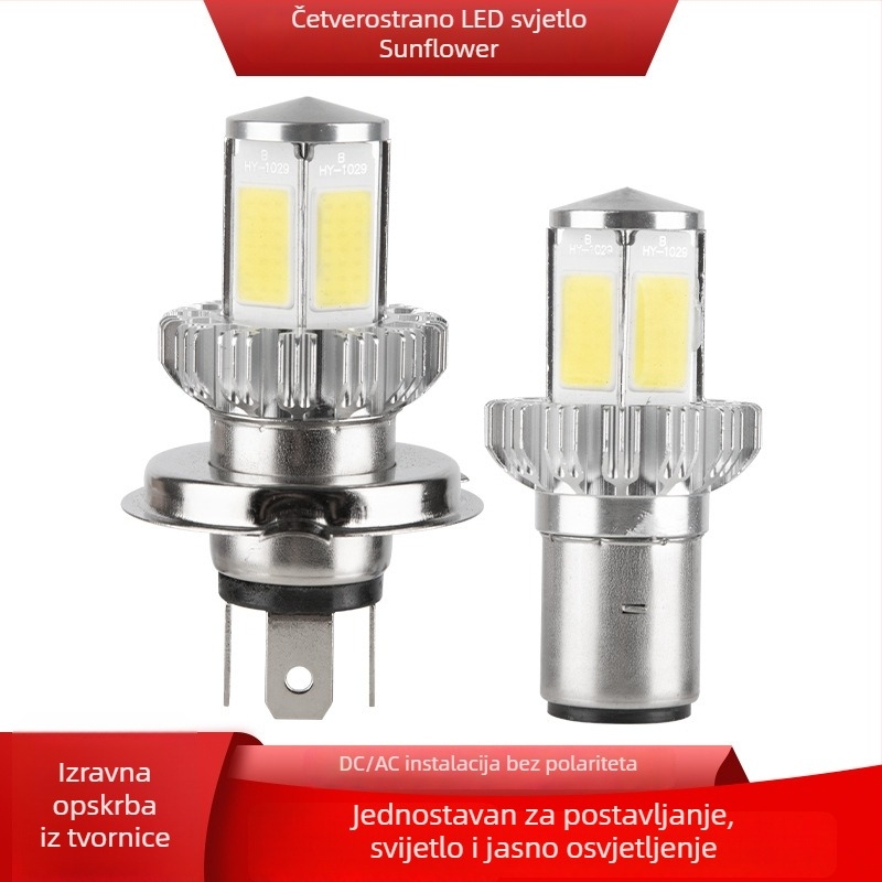 BA20D LED prednje svjetlo za električna vozila i motocikle, kompatibilno s H6/H4/HS1, montaža s tri kandže