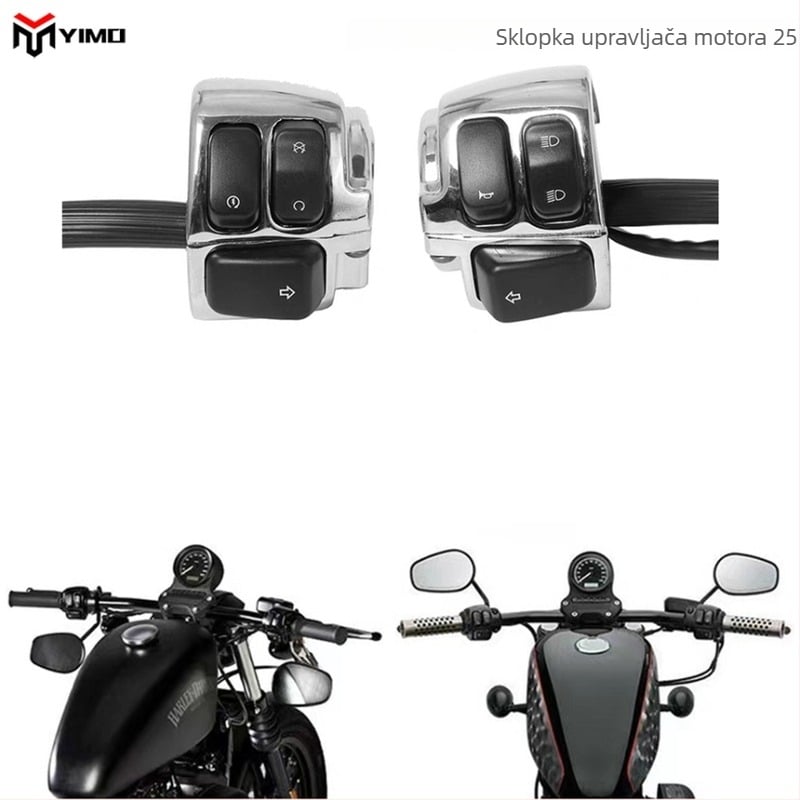 Retro komplet upravljača motocikla – prekidač za isključivanje svjetla, elektroplatirani nosač, Marka YIMO, Model YIMO