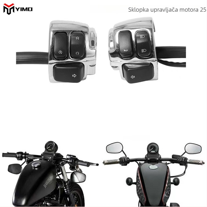 Retro komplet upravljača motocikla – prekidač za isključivanje svjetla, elektroplatirani nosač, Marka YIMO, Model YIMO