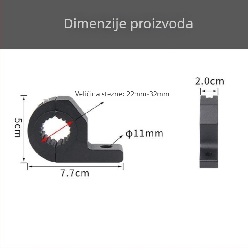 Aksesor za modifikaciju motocikla: vanjska nosač za faru/projektor, aluminijski držač cijevi, produžna šipka za električna vozila | Brand LYC, Model 002, Univerzalna kompatibilnost