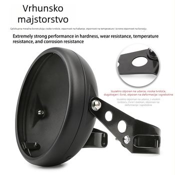 Metalno kućište svjetla za motocikl Harley, retro LED prednje svjetlo s nosačem, zaštita svjetla — JS, univerzalni model