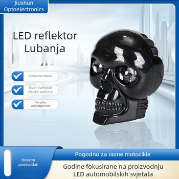 Jiushun LED svjetlo za motocikl s lubanjom – vanjska montaža, 12-80V, IP67, 4000 lm, 12W, JS-012