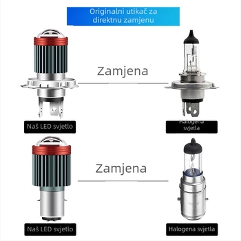 Motorska LED svjetla s dvostrukom lećom, model H4/H6, 12-80V, 8W, 960lm