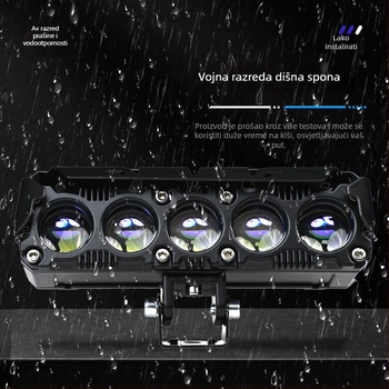 Vanjski pet LED reflektor za motocikl za prednju rešetku (IP67, 14000 lm, 12-80 V, 140 W)