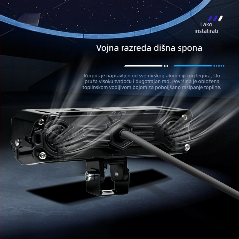 Vanjski pet LED reflektor za motocikl za prednju rešetku (IP67, 14000 lm, 12-80 V, 140 W)